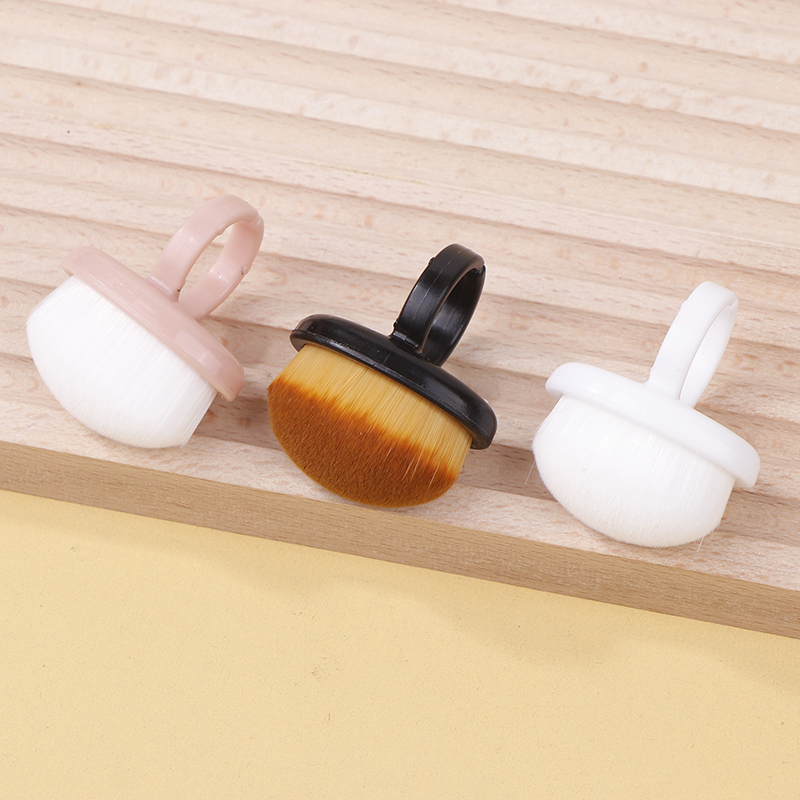 Nagelkonst dammborste spänneborste oval gel dammborste smink ringformad borste manikyrverktyg