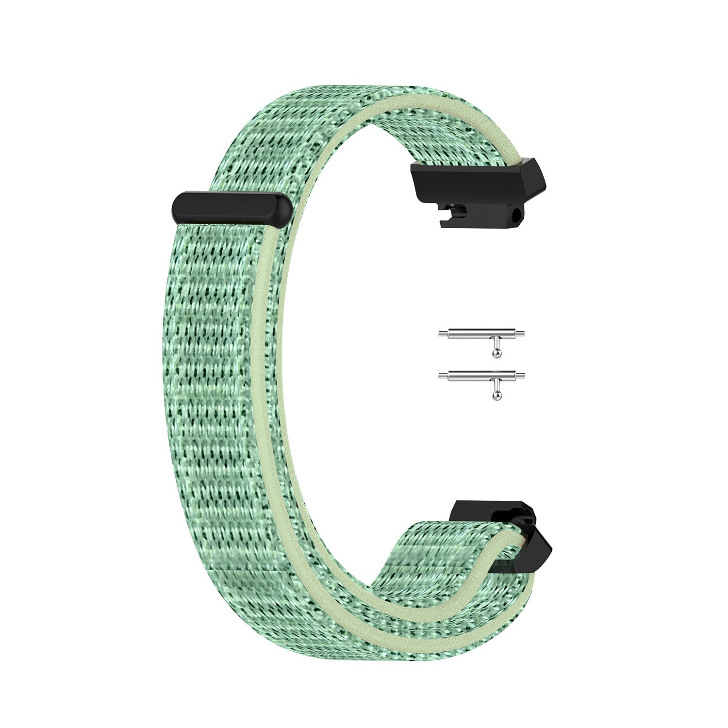 Zachte nylon loopbackband, geweven klittenband polsband, horlogeband voor fitbit inspire hr/inspire smartwatch: De blauwe kleur