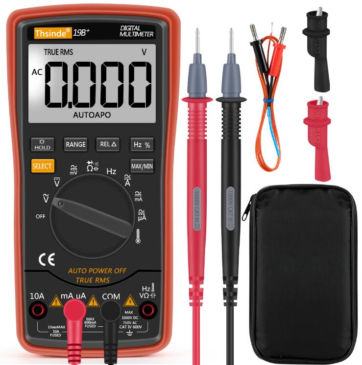 Multimetro Digitale TRMS 6000 Conti, Auto-Ranging, Tester AC/DC Volt E Ohm
