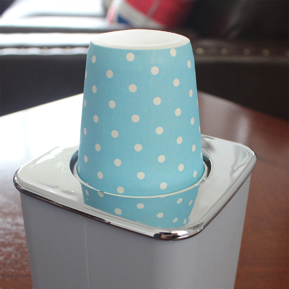 Disposable Water Cup Dispenser Paper Cup Dispenser Type Beverage Cup Holder with 20PCS Cup (Random Pattern Cup)