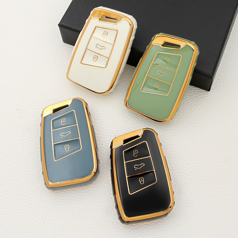 Auto Key Case Cover Fob Set Voor Vw Passat B8 Arteon Atlas Jetta Skoda Kodiaq Superb A7 Houder Auto shell Accessoires Sleutelhanger