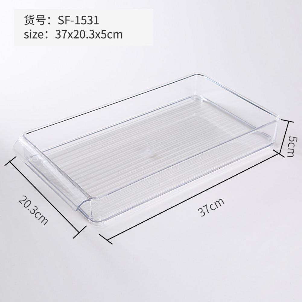 Refrigerator Storage Box Clear Plastic Food Container Rack Space Save Organizer for Kitchen Countertops Cabinets Refrigerator: 37x20.3x5cm
