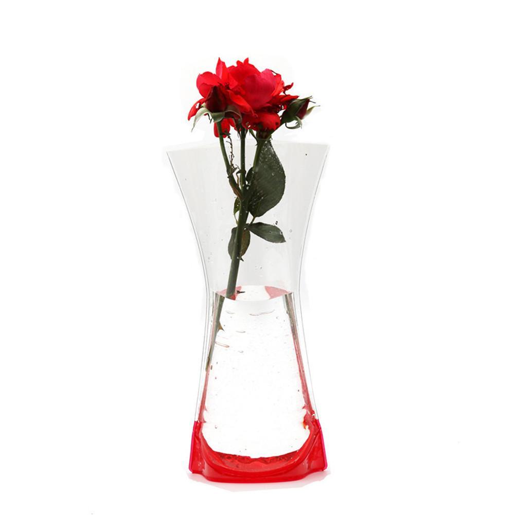 Eco Friendly Foldable PVC Durable Vase Transparent Flower Pot Home Decor Supplies random color Year home decoration