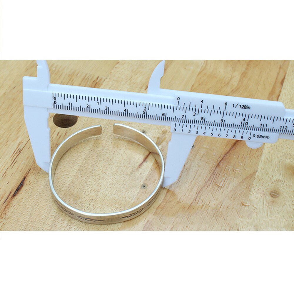 Calibre Vernier plástico micrómetro diario de la herramienta 150mm blanco Mini Calibre Vernier plástico de corredera medida herramienta gobernante