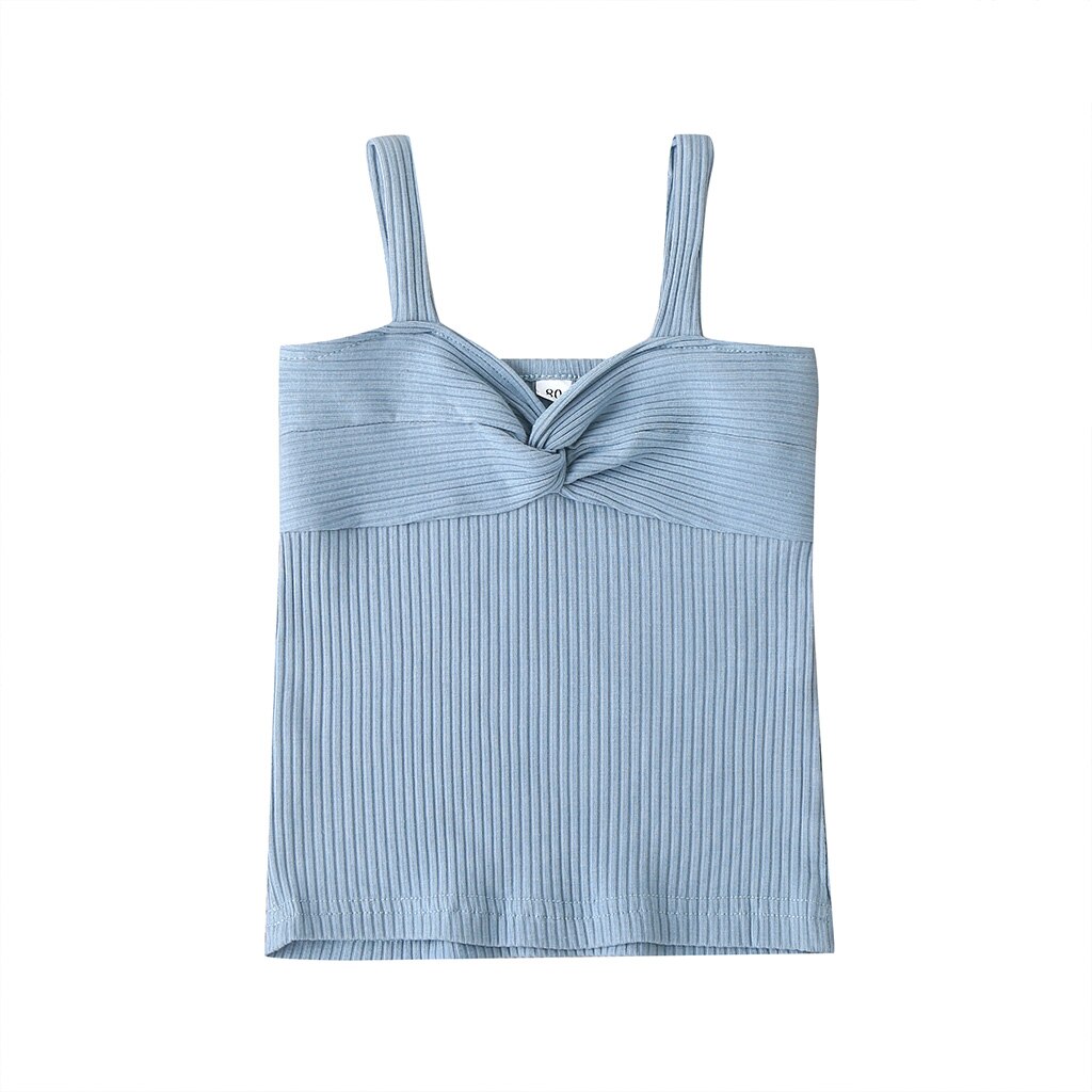 Baby Zomer Kleding Peuter Baby Meisje Kleding Mouwloos Vest Tops Zomer Casual Mode Soild Top Outfits: Blauw / 9m