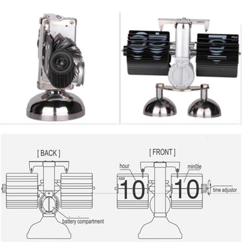 Horloge rotative automatique de Page Style européen, petite Balance, toute nouvelle horloge de bureau rétro pour salon, décorations simples pour la maison