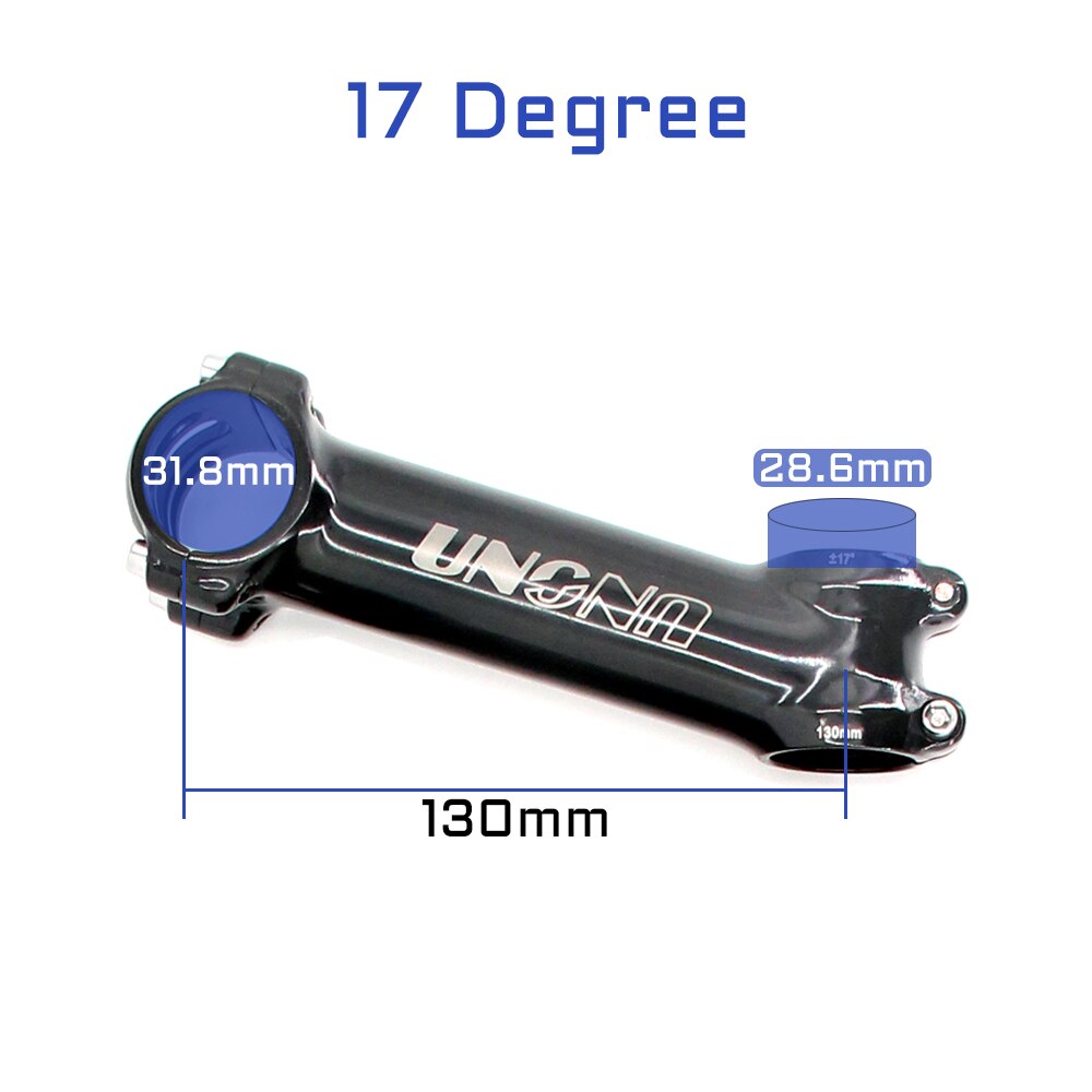 UNO Stem 7 Degree Bicycle Stem Road 17 Degree Ultralight Stem MTB 31.8mm Bicycle Handlebar Stem 35 Degree 60-130mm Kalloy Stem: 130mm 17 degree