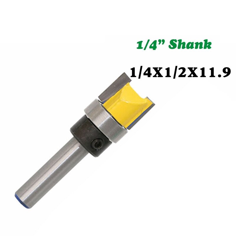 3Pcs 1/4 Inch Flush Trim Router Bit Pattern Bit Top & Bottom Bearing 1/2 inch Blade Template Edge Wood Trimmer Cutter Carpenter