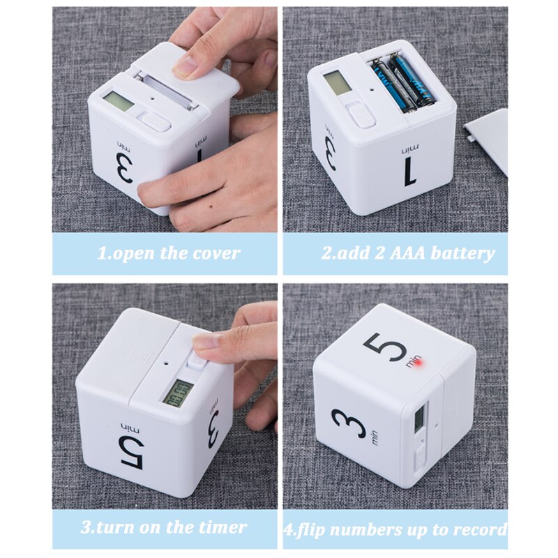 Cube LED Timer for Cooking Shower Study Alarm Clock Magnetic Electronic Countdown Time Square Home Kitchen Living Room Square