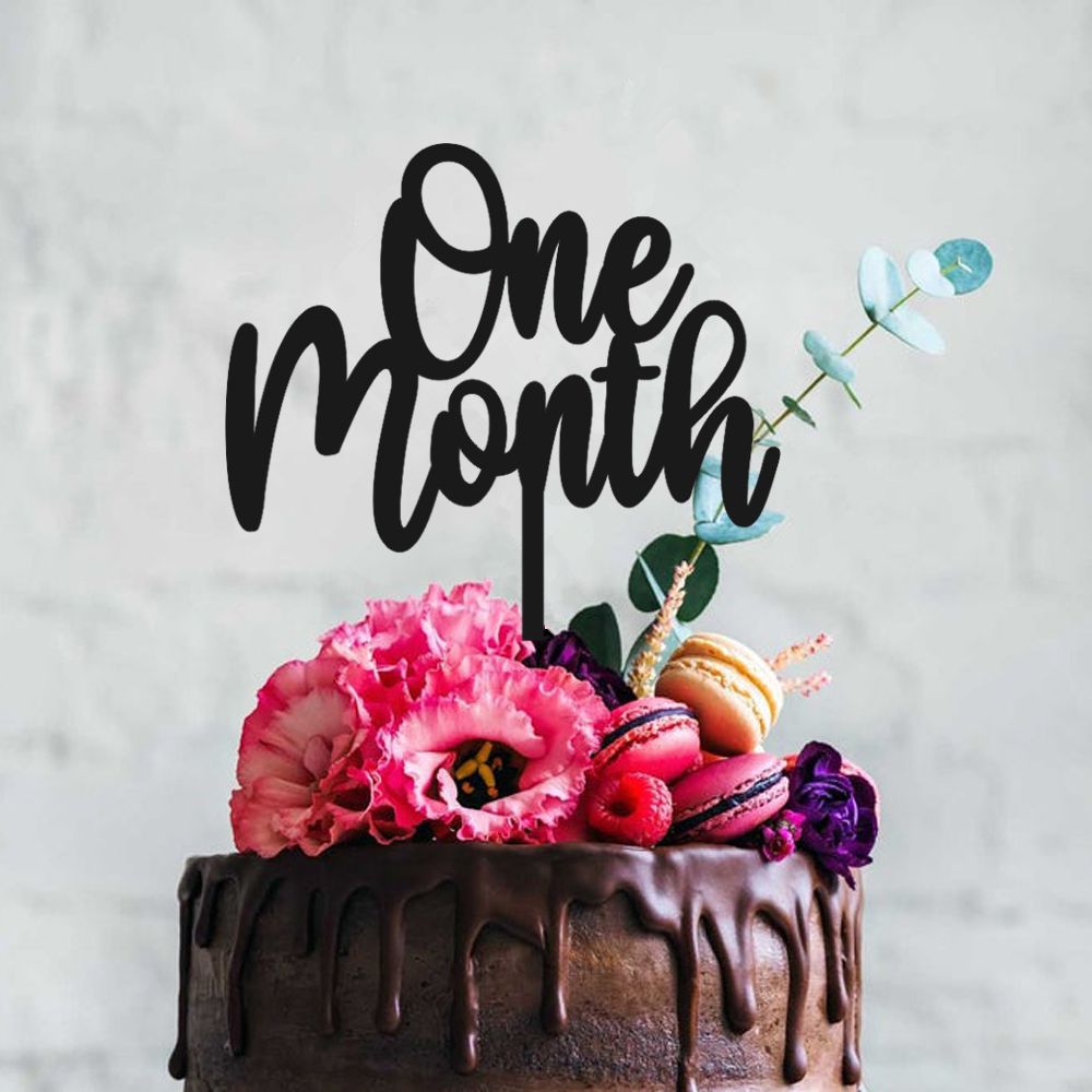 Kid full moon celebration，Happy Birthday Cake Toppers, one Month Baby Birthday Cake topper for Baby Shower，Party decoration