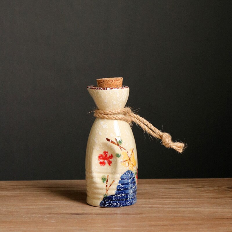Japansk årgang keramisk sake separator hvit gul vin sprit brennevin gryte flagon husholdning håndlaget vintøy: 4