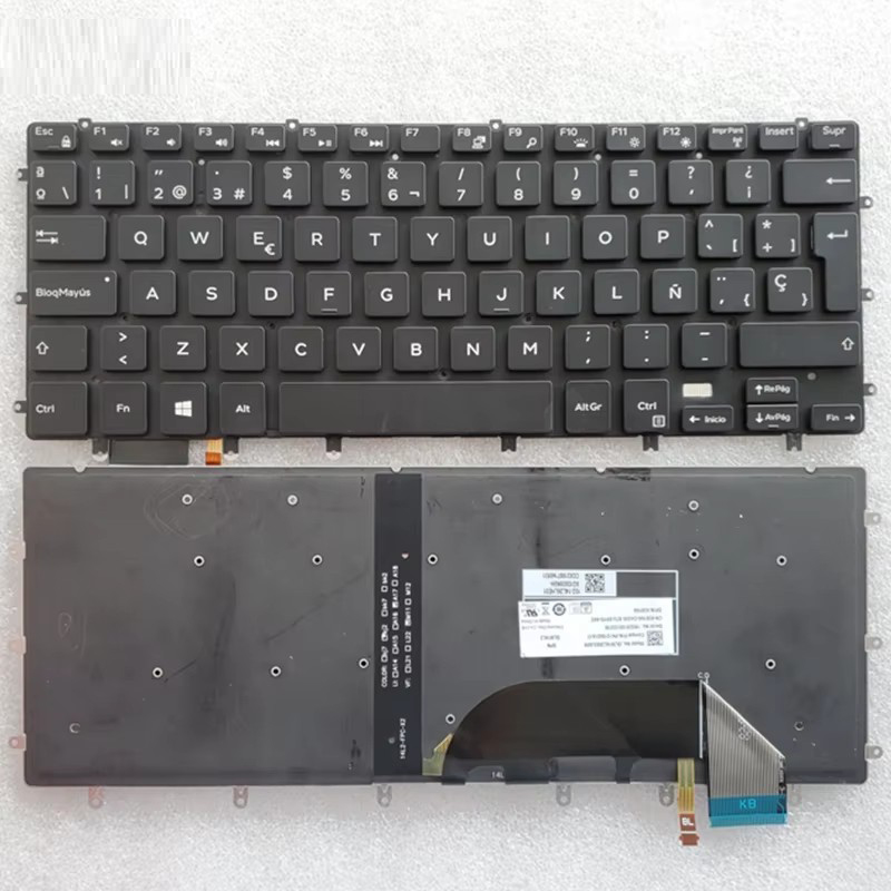 US/UK/RU/SP Laptop Keyboard For Dell XPS 15 9550 9560 9570 7558 7568 7590 5510 P56F Precision 5510 M5510 5520 M5520 5530 5540: Yellow