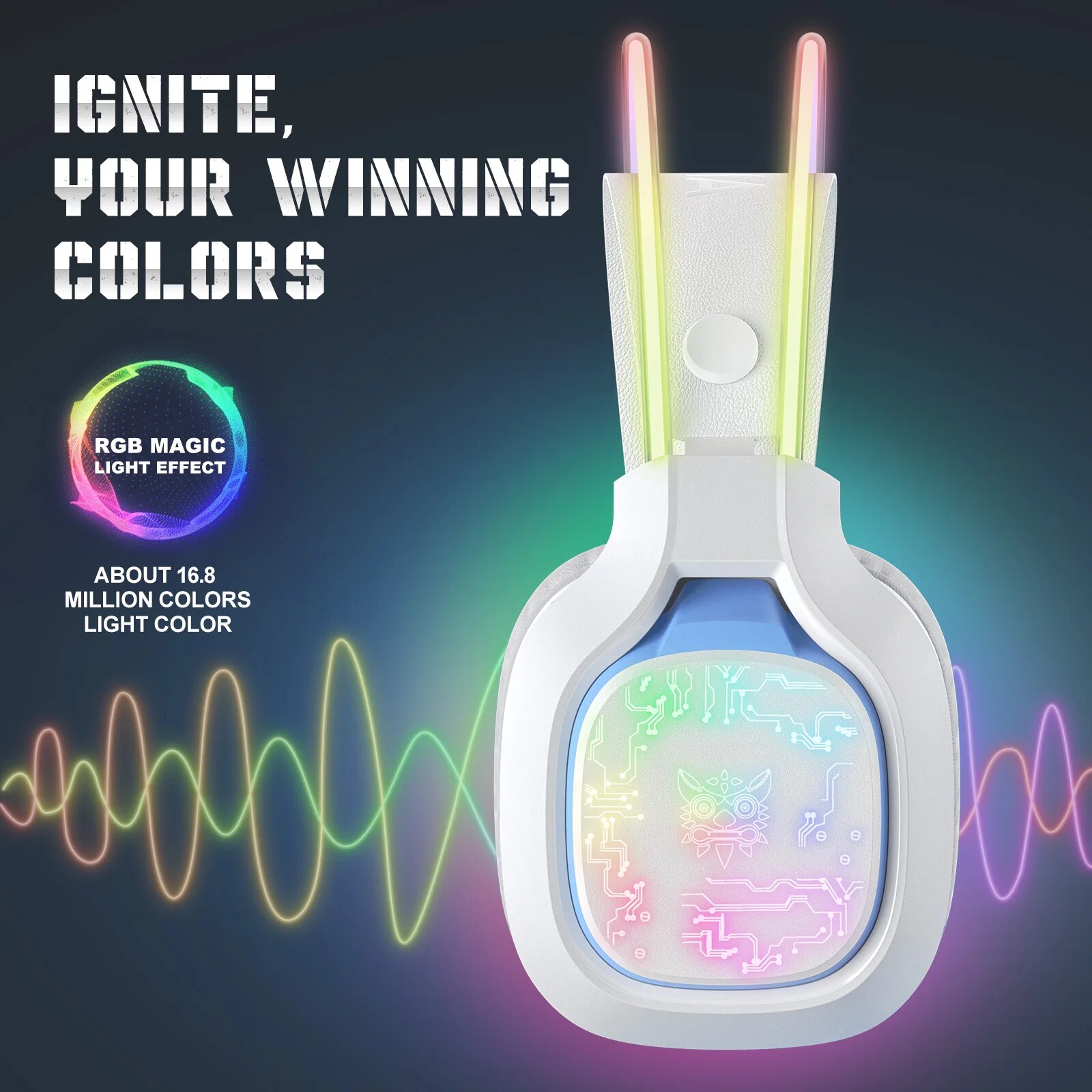 Onikuma profession elles Gaming-Headset mit kabel gebundener Over-Ear-Kopfhörer mit dynamischer RGB-Beleuchtung und geräusch unterdrücken dem Mikrofon-Stereo-Kopfhörer