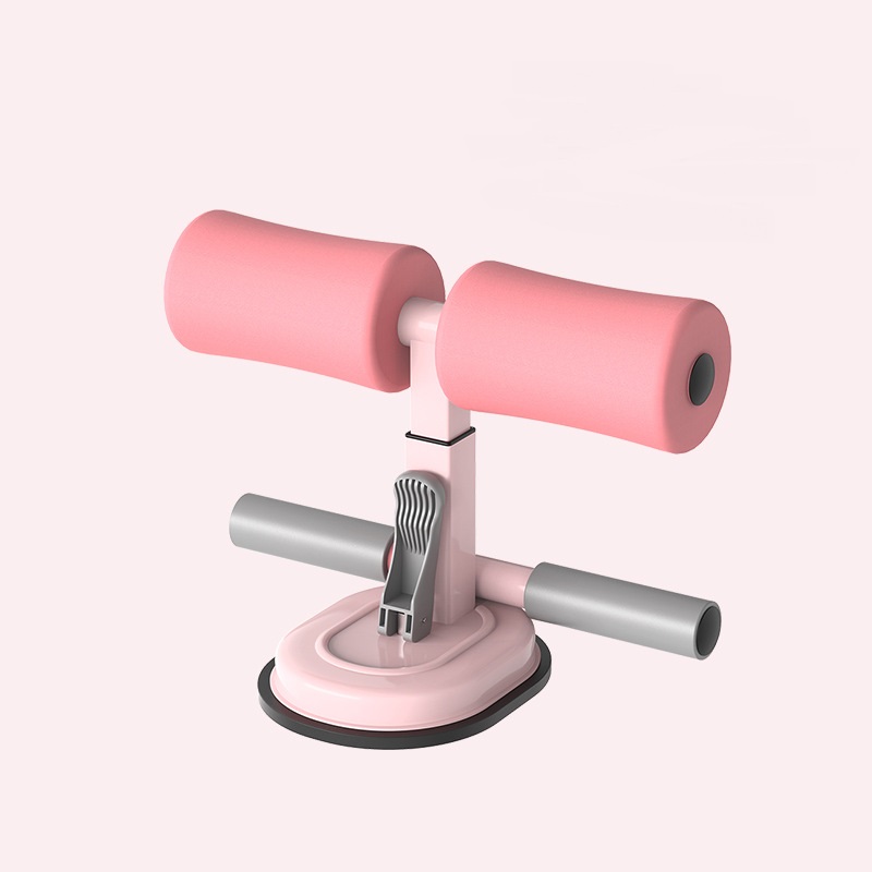 Sit-up bar buikspiertraining fitness sit-up assistent hulpmiddel thuisgym stretchapparatuur zelf-aanzuigend sit-up apparaat: Rood-roze