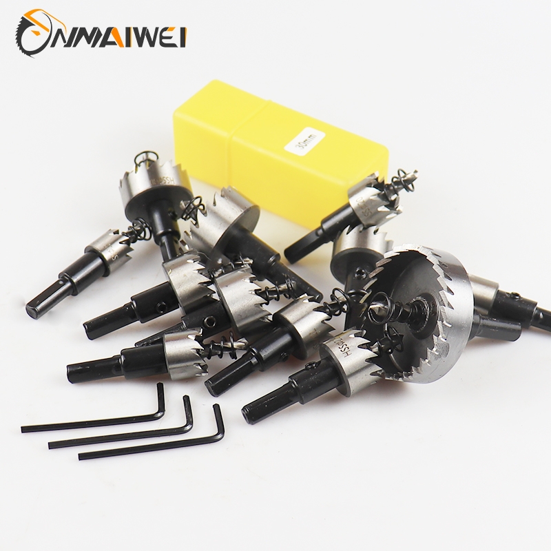 Serra de buraco hss 16-100mm cobalto aço de alta velocidade m35 conjunto de ferramentas de aço inoxidável para metal perfuração de aço inoxidável metalurgia