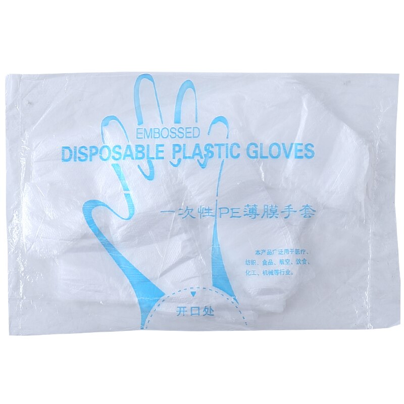 Guantes desechables de plástico para el hogar, manoplas multifuncionales para restaurante, barbacoa, 100 unids/paquete