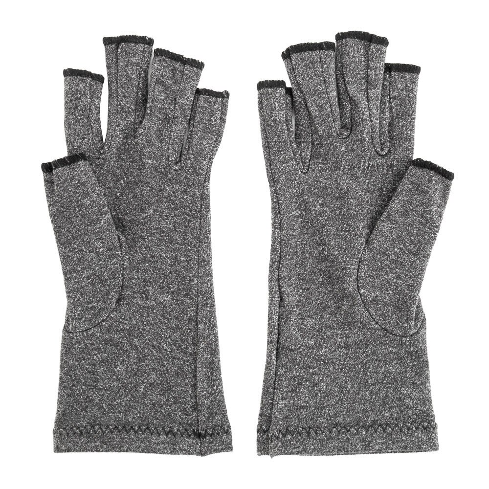 1 paar Kompression Arthritis Handschuhe Frauen Männer Joint Pain Relief Halb Finger Brace Therapie Handgelenk Unterstützung Anti-slip Therapie handschuhe: Gray / L