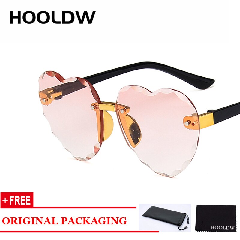 Warblade hjerte kantløse låve solbriller kjærlighet form låve solbriller takrenne jenter reise  uv400 briller oculos de sol