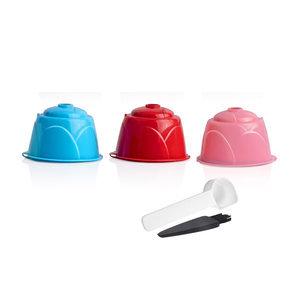 3 stk / mye 3rd generasjon plast gjenbrukbar dolce velbehag kaffekapsel i kaffefiltre pod påfyllbar kaffedrypperkopp: 3 stk farge 2
