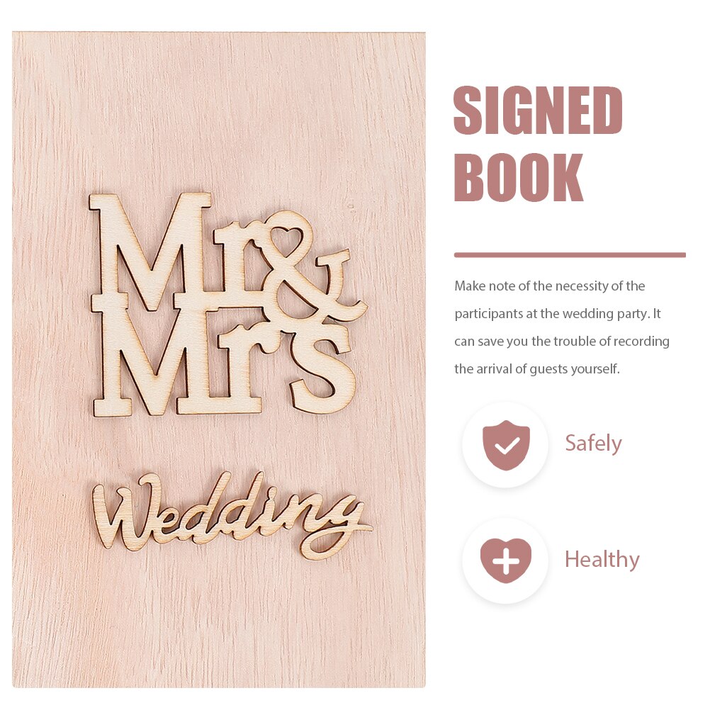 Livre de Signature pour invités (10 Pages), décoration rustique de mariage, livre d&#39;or, 2 pièces