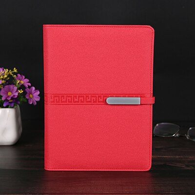 A5 Business Notebook School Office Planner Stationery Agenda Diary Organizer Portable Loose-leaf Detachable Buckle: Red