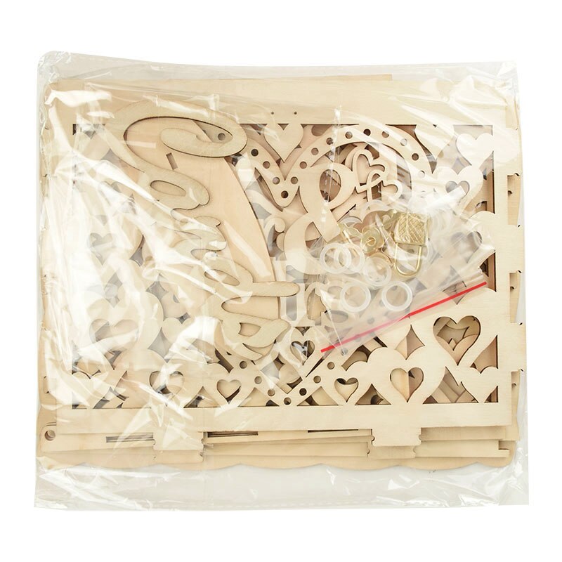 DIY Wedding Card Boxes Mr &amp; Mrs Heart Flower Pattern Invitation Card Wooden Box With Lock For Wedding Birthday Party Decor