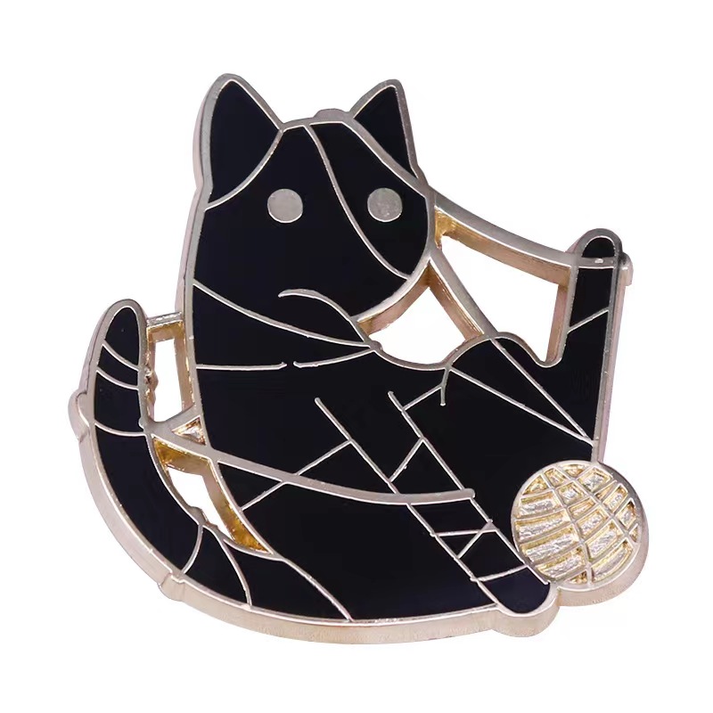 Broche en tricot pour femmes, Badge en fil d'art en émail, broche pour pull, chemise, manteau, sac à dos, accessoires de bijoux mignons