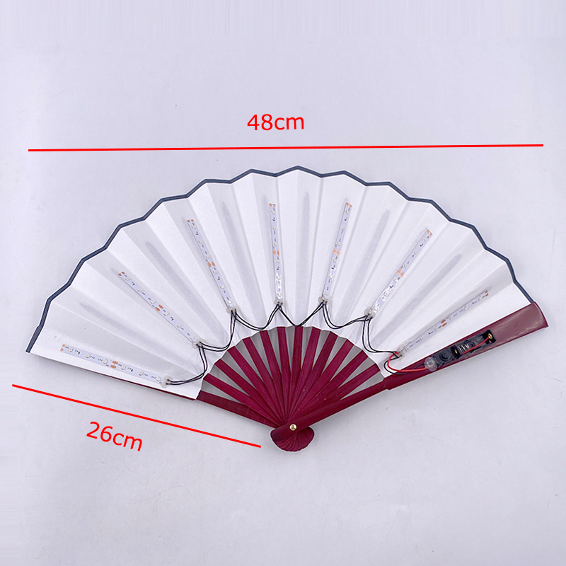 10inches Glow Folding LED Fan Dancing Light Fan Night Show Halloween Christmas Rave Accessories Carnival Supplies Dance Hand Fan