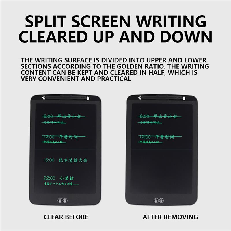12 Inch LCD Writing Tablet Digital Split Ccreen Delete Writing Drawing Board Intelligent Split Screen Child Writing Tablets