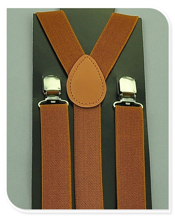 Neue KINDER Hosenträger 2,5 cmx65cm 36 farben Mix Kinder/Jungen/Mädchen Hosenträger Elastische Hosenträger Schlank Hosenträger Y-schwarz Hosenträger/Gürtel: Light Brown