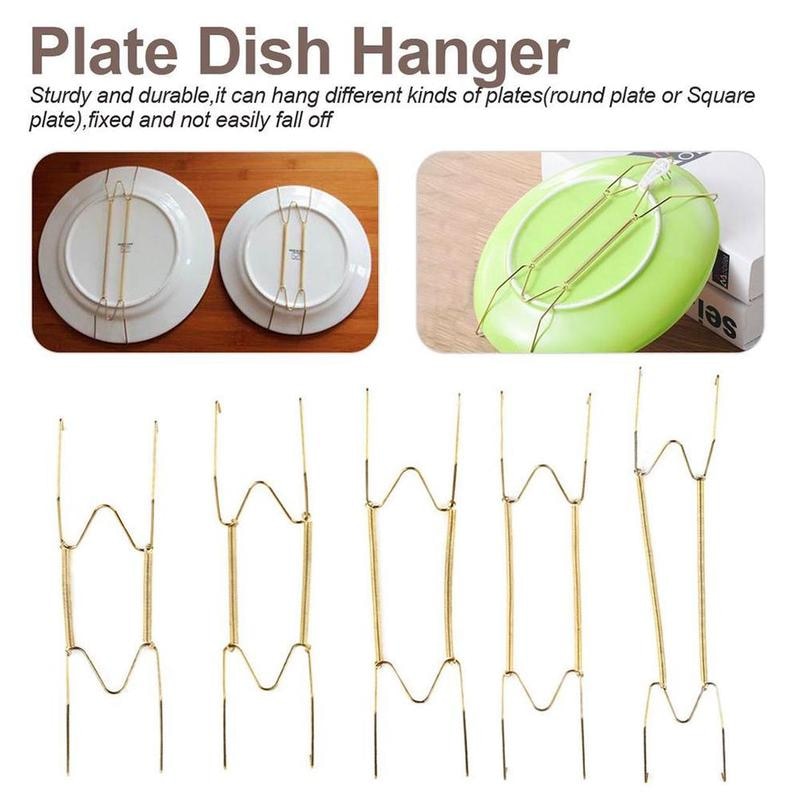Plate Hanger Holder Wall Display Plate Dish Hangers Stand Supplies Tools Plate Kitchen Spring Storage Holder Home Invisible Q0N1