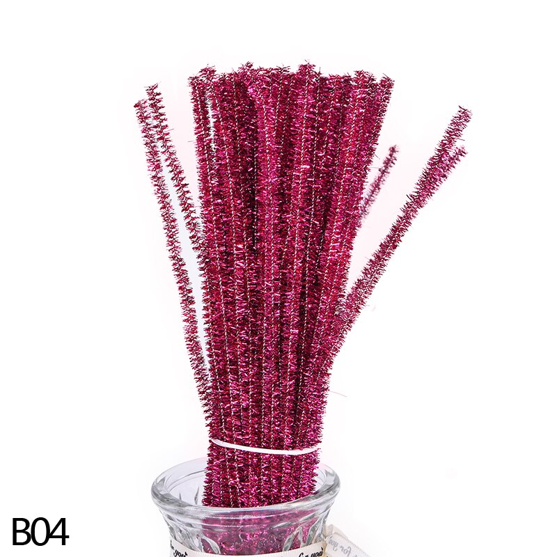 Bâtonnets en peluche en Chenille 100 p/lot | Nettoyage de tuyaux, fournitures artisanales éducatives et de jouets en peluche pour enfants, bricolage: B04-100pcs