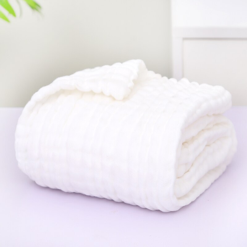 Baby Blanket Muslin Swaddle for Newborn Boy Girl Blanket 6 Layers Organic Baby Bedding Blanket Cotton Gauze Blanket Diaper: White