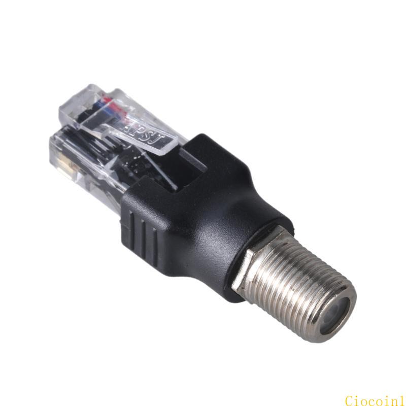 1pc rf till  rj45 omvandlare adapter f-typ kontakter rf hona till  rj45 hane koaxial koaxial pipa kopplingsadapter
