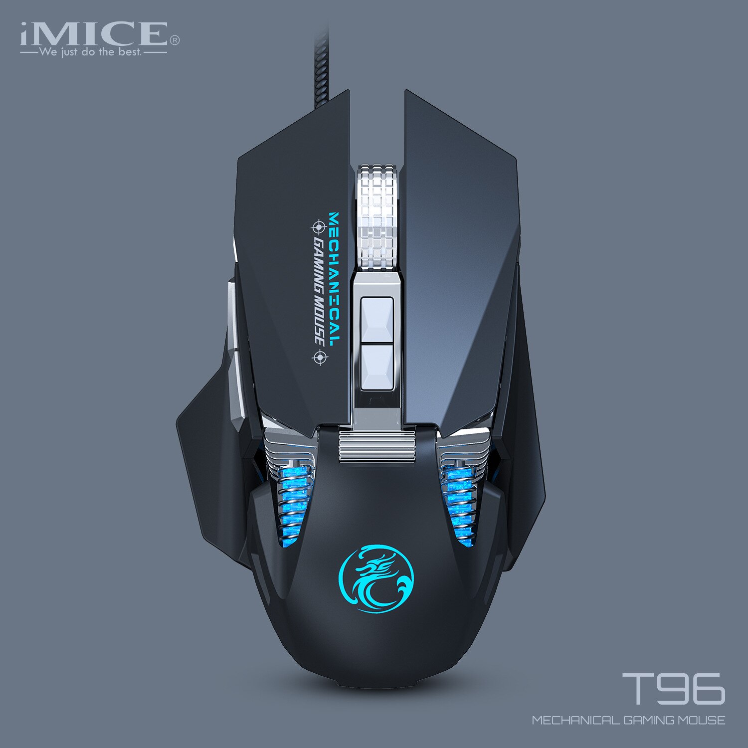 IMICE T96 USB Wired Mechanical Gaming Macro Definition Programming Game Mouse Counterweight Can Increase or Decrease Game Mouse