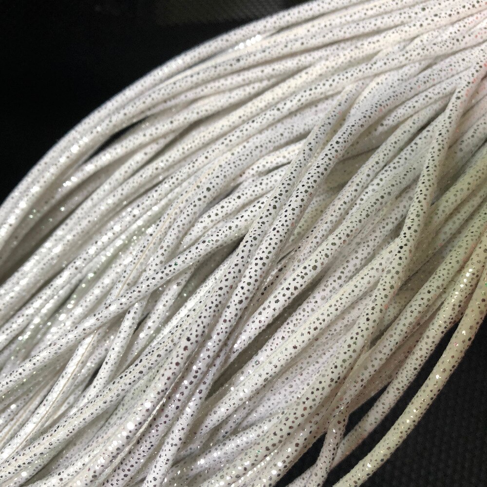5m/ partier smykker 3mm hvid ledning rund blød metallisk glitter stof reb strimmel diy armbånd halskæde choker materia