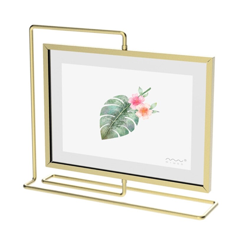 Metal 360 Degree Rotating Photo Frame Geometric Picture Storage Home Decoration Office Wedding Ornaments: A