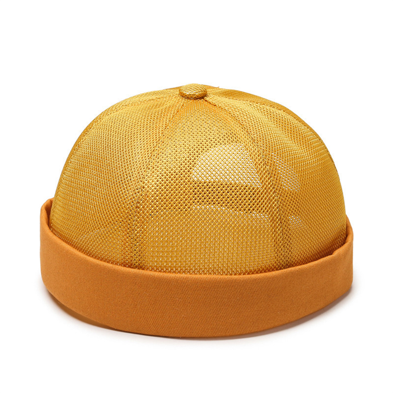 Casquette ronde pastèque rétro américaine Simple, sans bord, chapeau en maille Pure, respirabilité, chapeau Hip Hop pour hommes et femmes: Gris foncé
