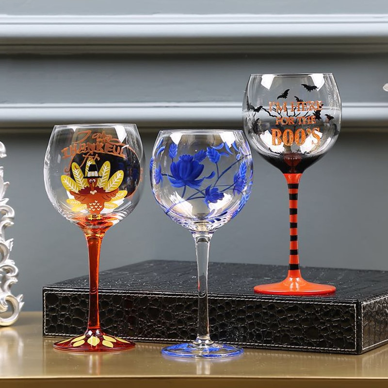 hand painted Wine Glass cup Champagne Glass Crystal cup Wine goblet Cups home Bar Hotel party Drinkware