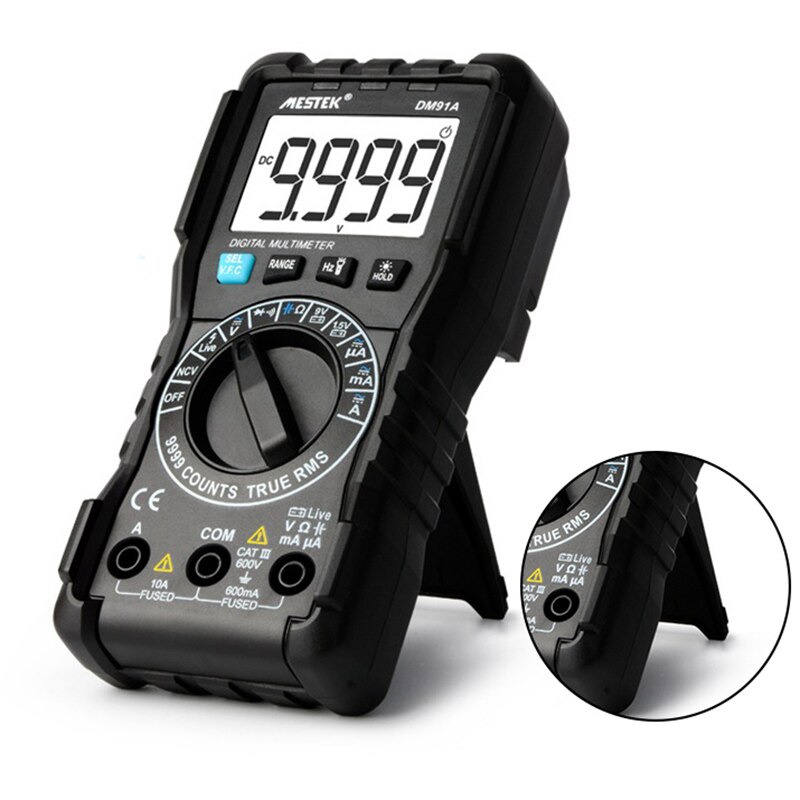 Dm91a mini digitale multimeters, intelligente multimeter, 9999 tellingen, automatisch bereik, spanningsmeter, ampèremeter, multimeter, multitester