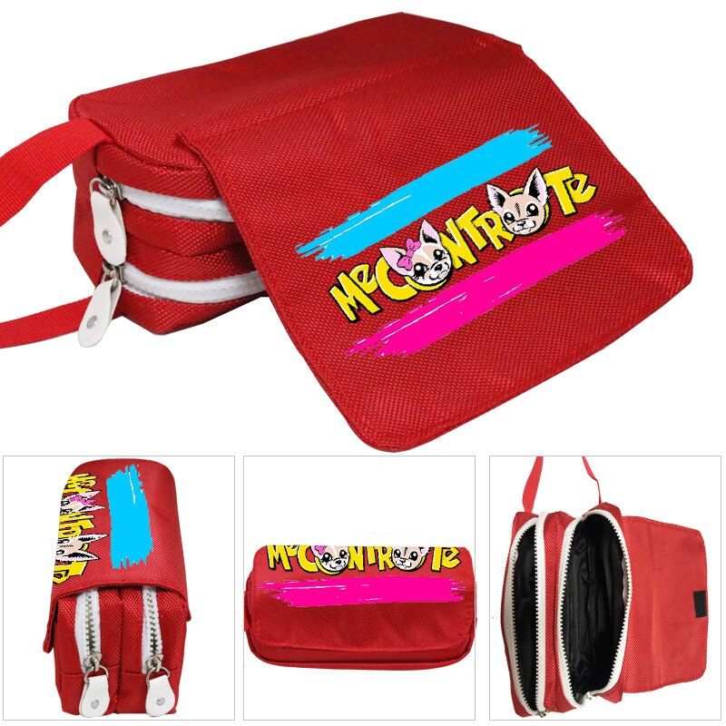 Lady Cosmetic Bag Girls Big Pencil Pouch Me Contro Te Pencil Case Oxford Cloth Double-layer Pencil Bag for School Student Boys: red 7