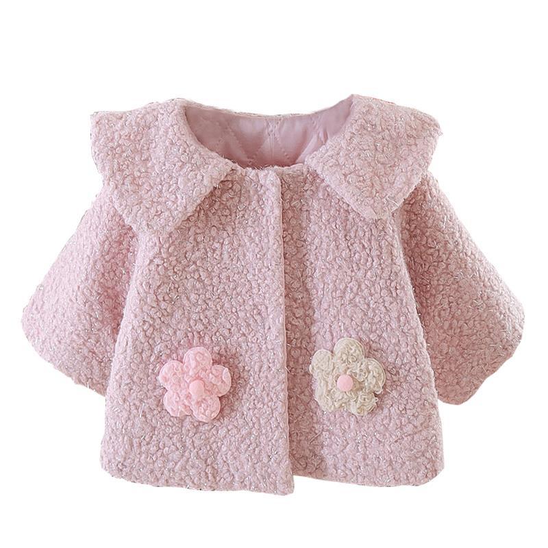 Baby Kleding Winter Jas Peuter Jas Voor Meisjes 6M 9M 12M 24M 36M Baby Meisje jas Kinderkleding Winterjas: Bleke roze Grijs / 3-6M(Ht59-70cm)
