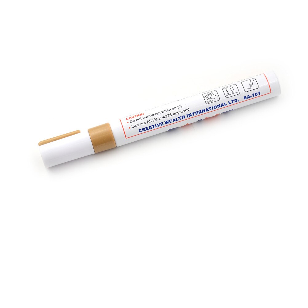 Waterproof Marking Pen Tire Metal Surface Repair Paint Pens Color Paint Marker Pen 10 Colors: Gold