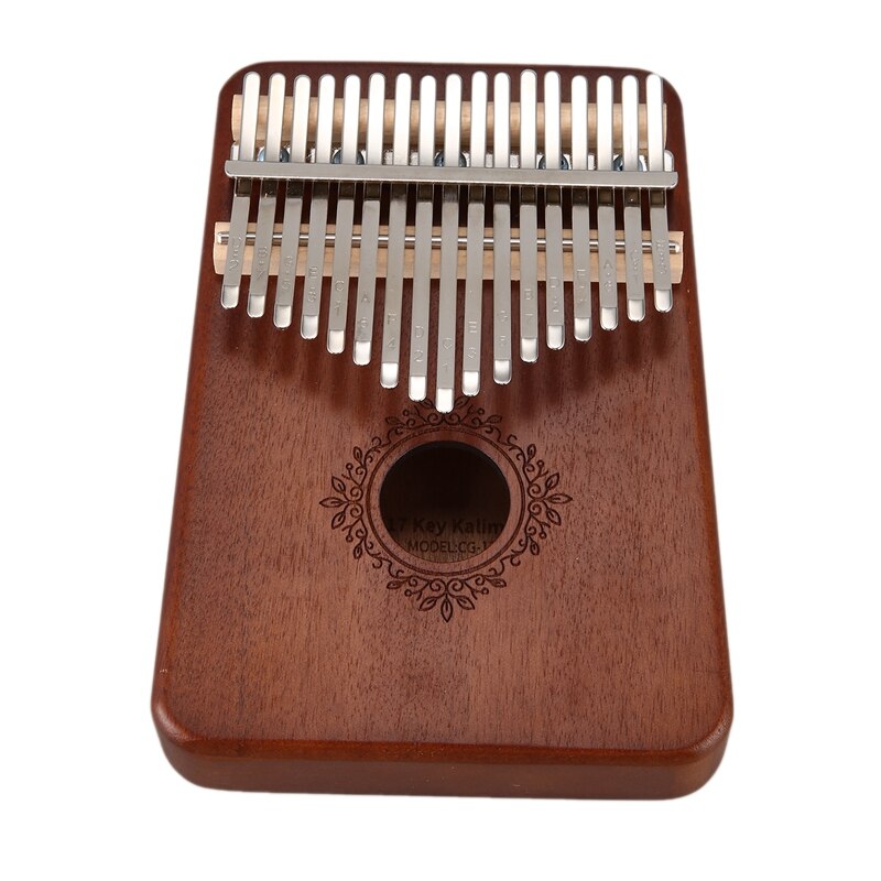 -17 Keys Kalimba African Thumb Finger Piano Mahogany Musical Instrument For Kids Adult Beginners,Dark Wood Color