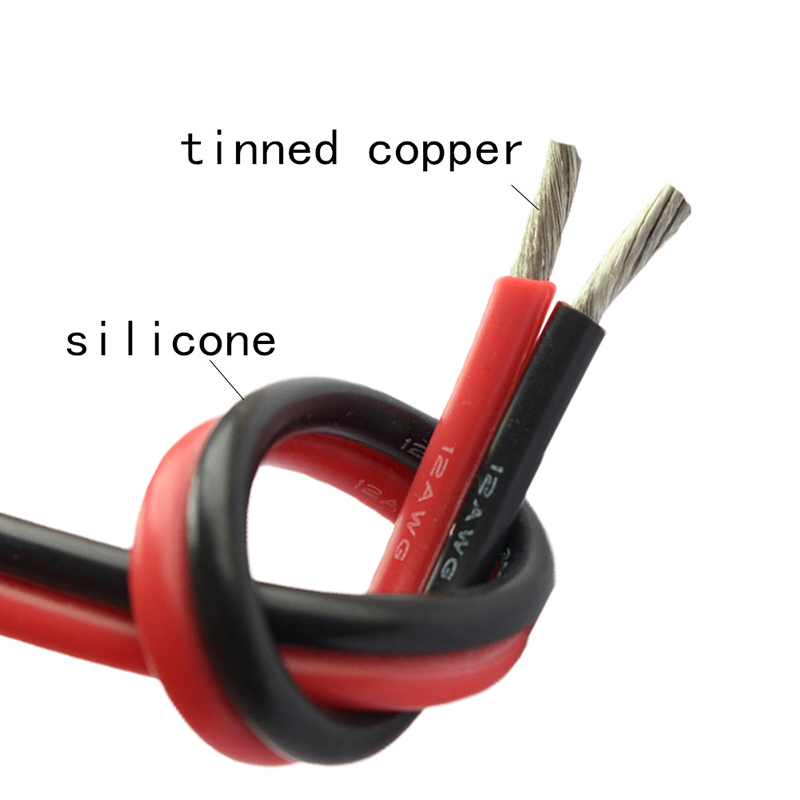 Red Black Silicone Wire 2 core Ultra soft 22, 20, 18, 16, 14, 12AWG for LDE ,Power Cable 10m
