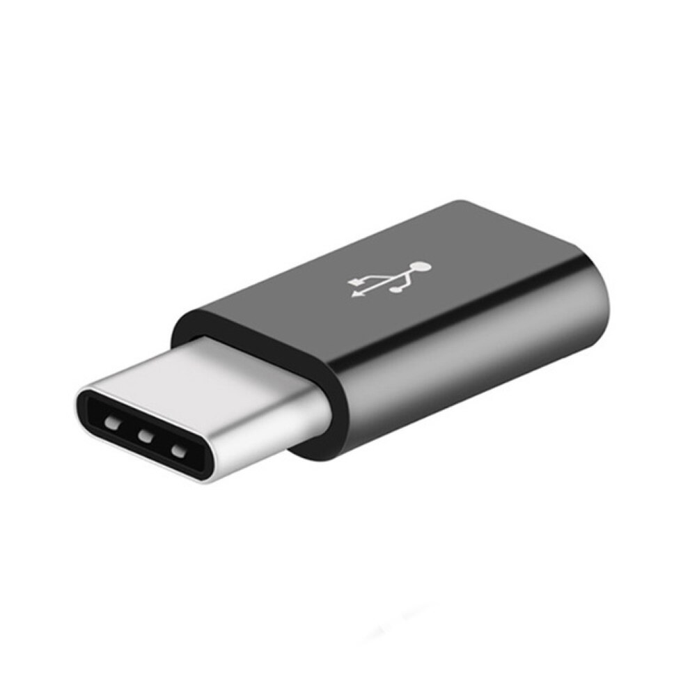 Mikro USB Weiblichen zu Typ-C Männlichen OTG Adapter Daten Transfer Konverter für Android: Schwarz