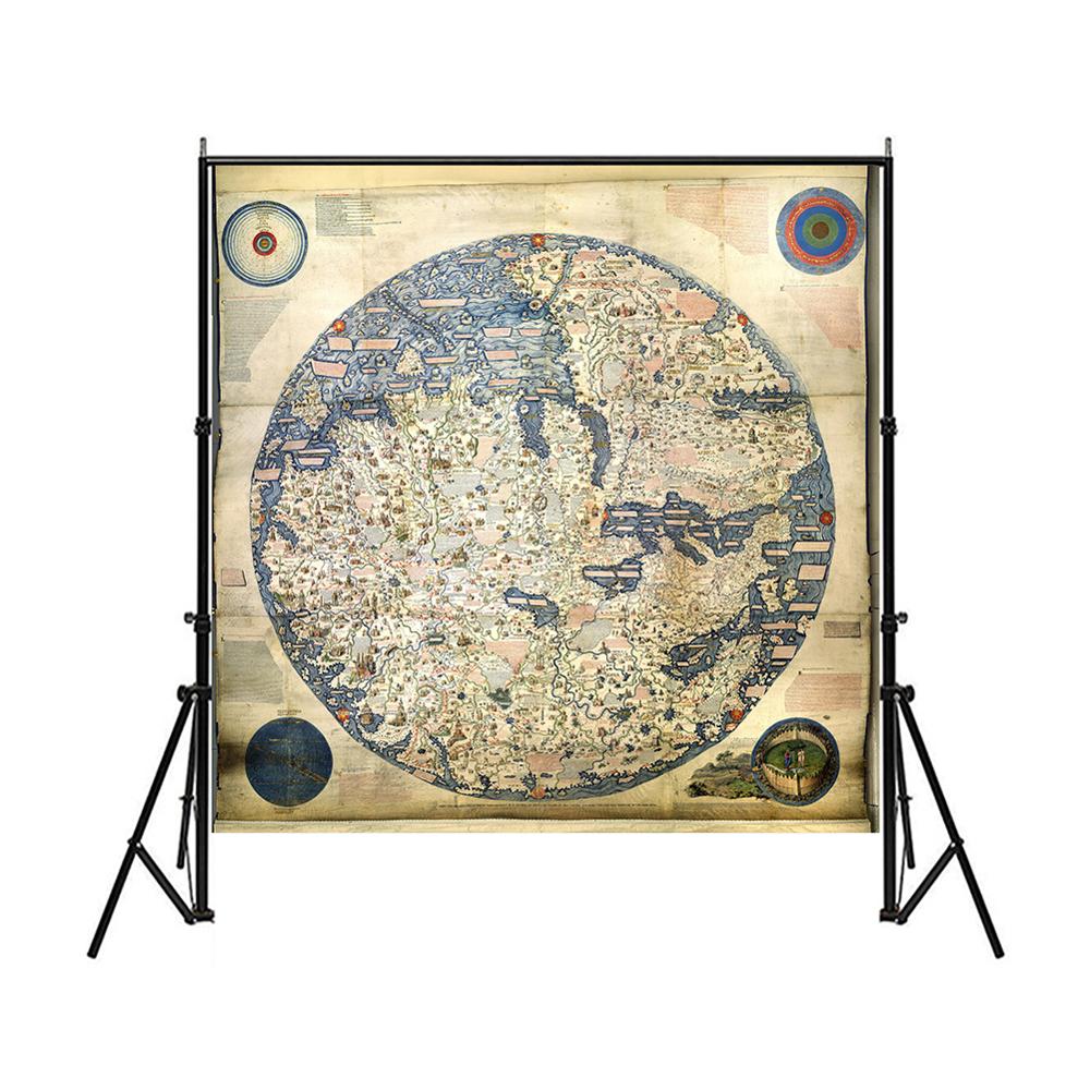 90 x 90cm världskarta retrostil non-woven vikbar 1:1 hd världskarta för resa och resor