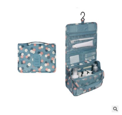Bolsas de maquillaje de para mujer, Neceser de viaje, organizador de artículos de tocador, almacenamiento impermeable, Neceser colgante para Baño: 7    Sky Blue