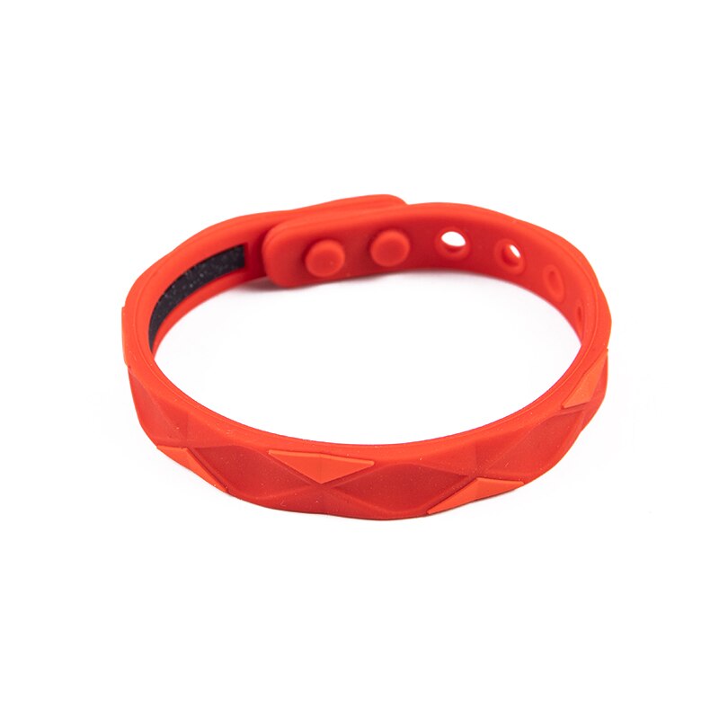 Anti-static Negative Ion Sports Bracelet Energy Balance Silicone Couple Bracelet: Red