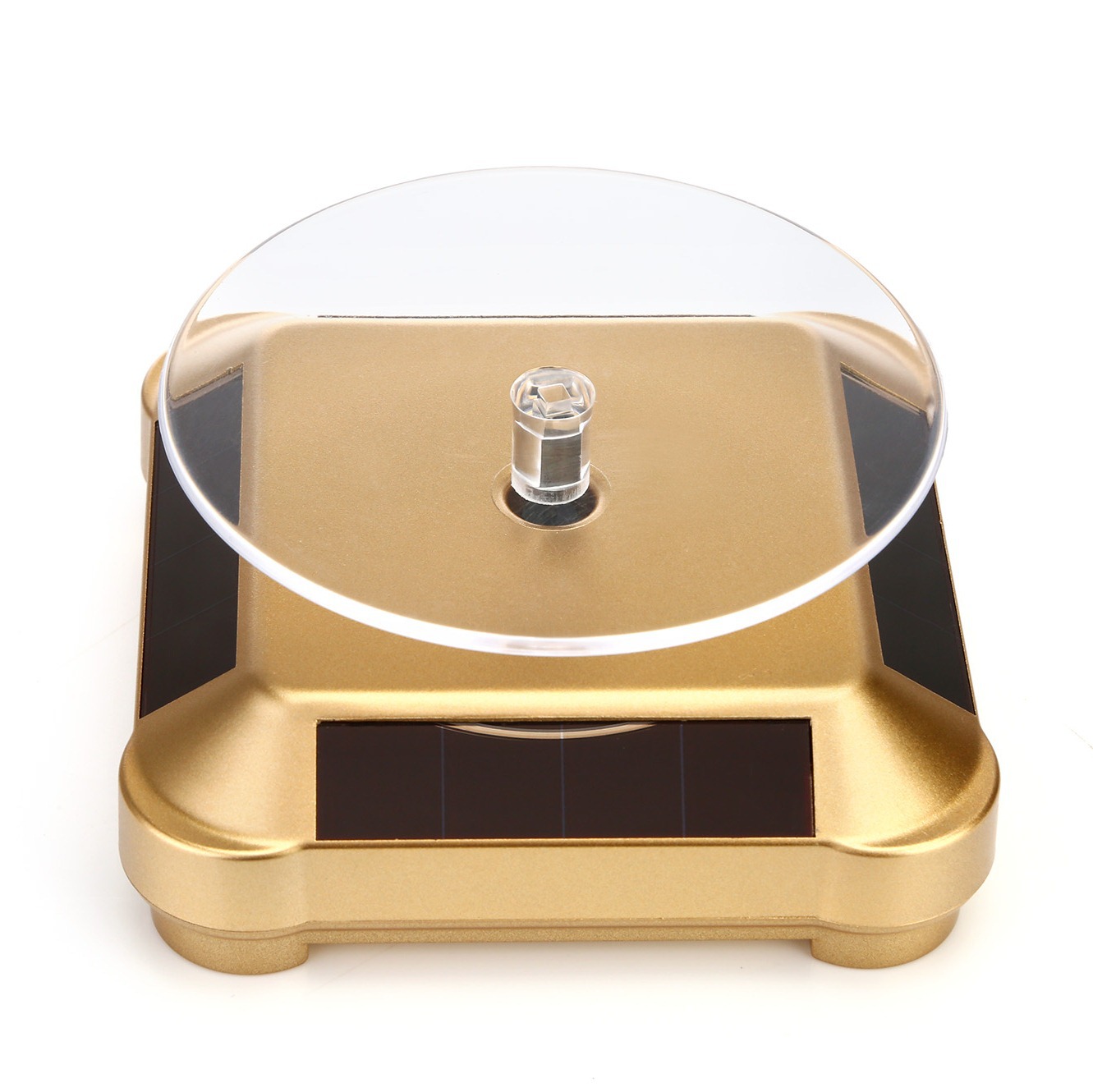 Escaparate Solar 360, tocadiscos giratorio automático, organizador de joyas, artículos de Jade, collar, pulsera, reloj, soporte de exhibición para teléfono: Oro